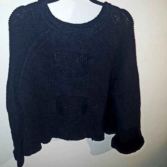 Free People Cropped Sweater Open Back L - Picture 4 of 8